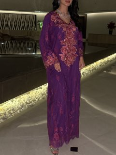 Royal Amethyst Embroidered Jalabiya