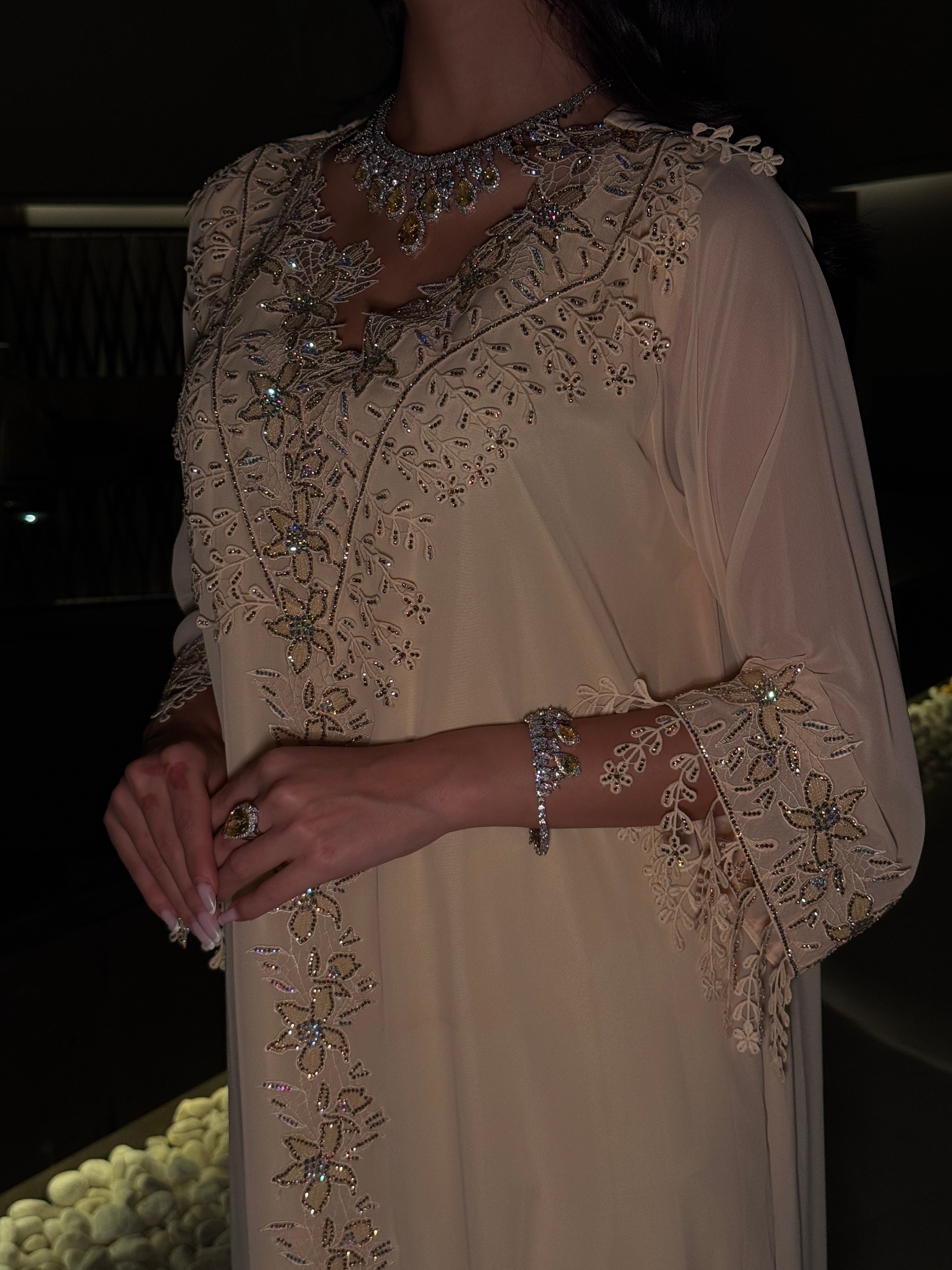 Golden Glow Embellished Jalabiya