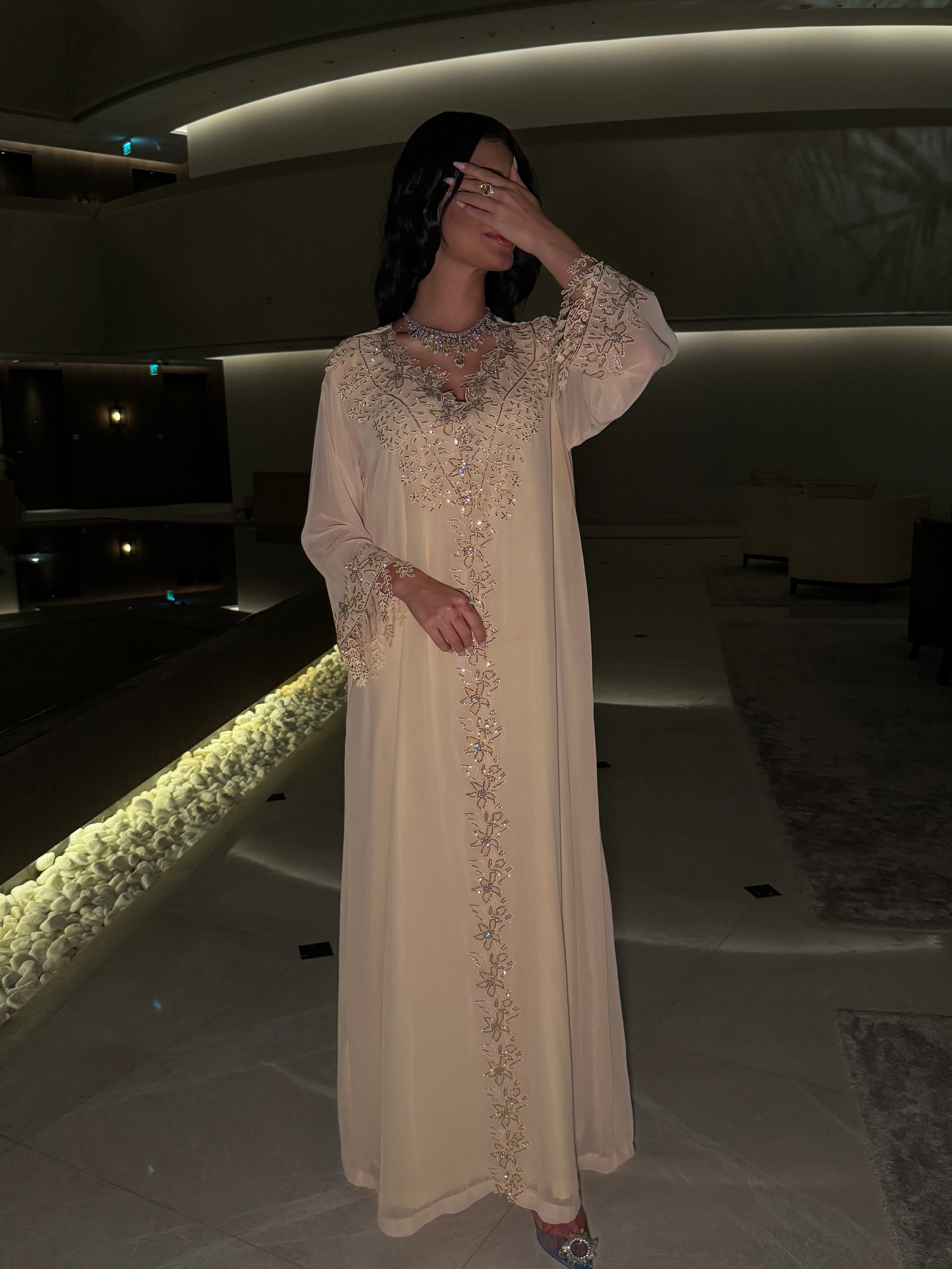 Golden Glow Embellished Jalabiya