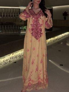 Golden Rose Embellished jalabiya