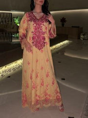 Golden Rose Embellished jalabiya