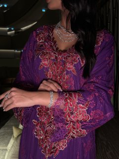 Royal Amethyst Embroidered Jalabiya