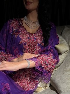 Royal Amethyst Embroidered Jalabiya
