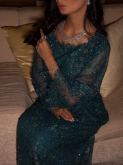 "Teal Elegance" Embellished Evening Jalabiya MMK Design