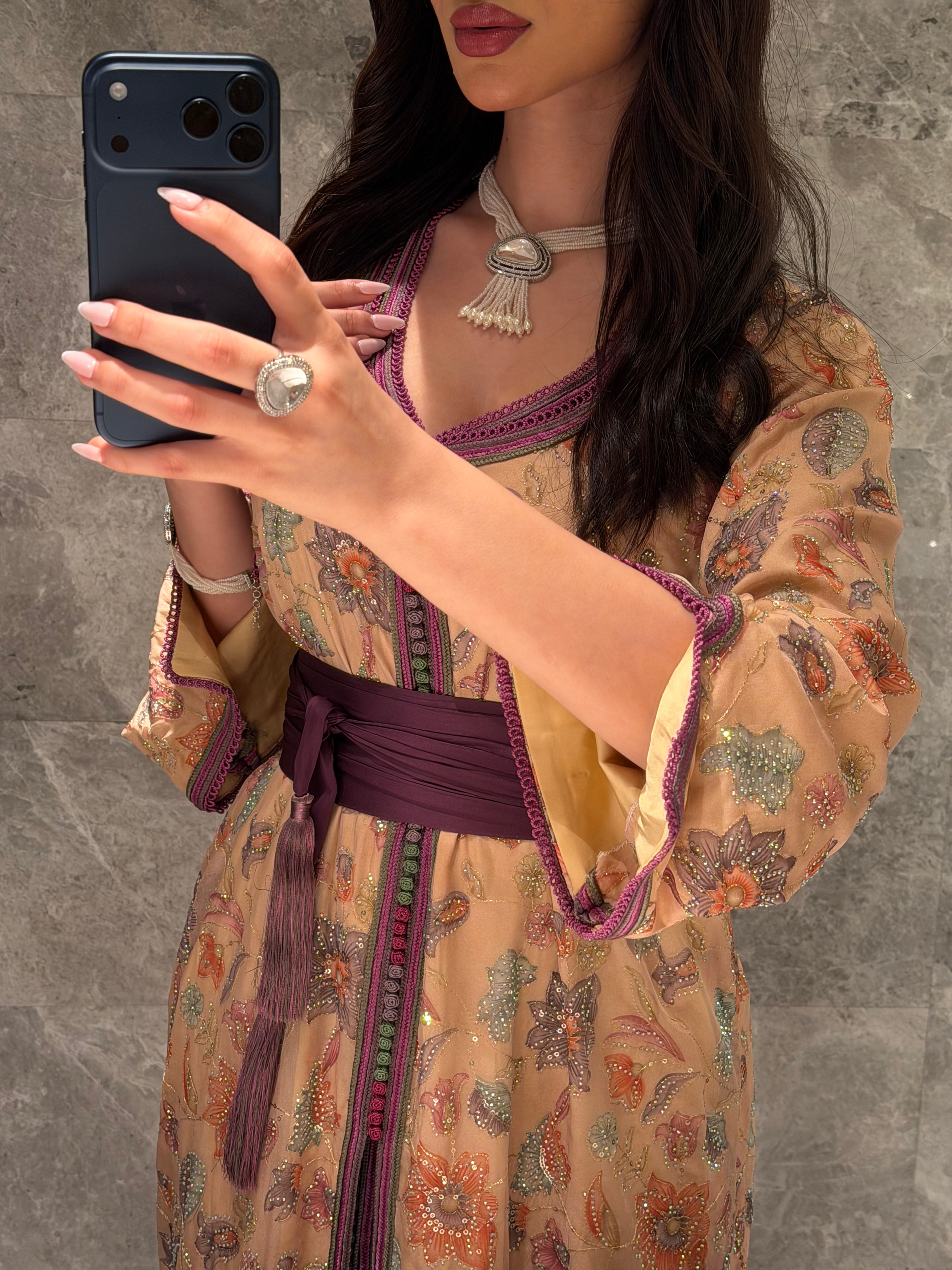 Gold Purple Caftan