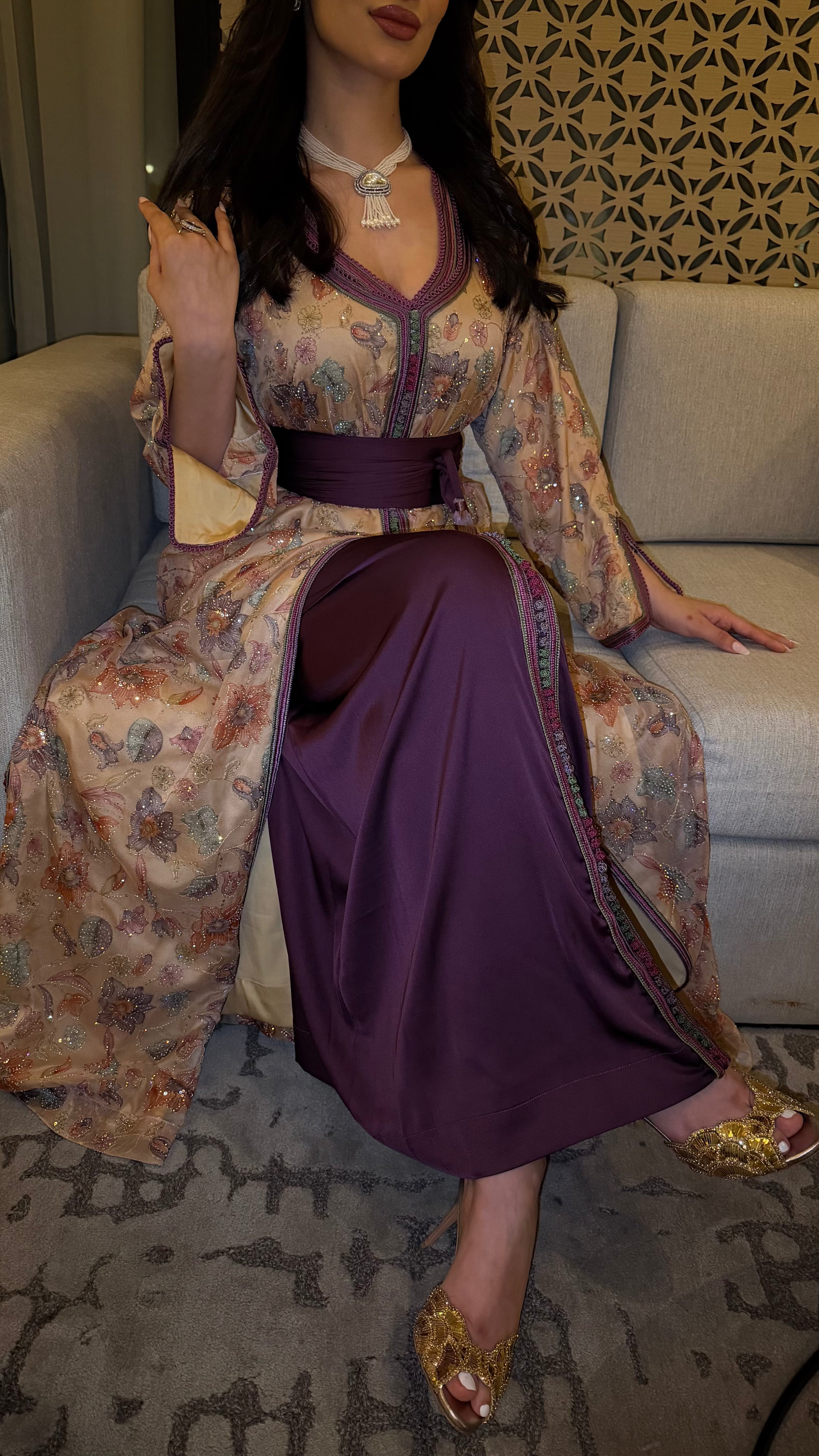 Gold Purple Caftan