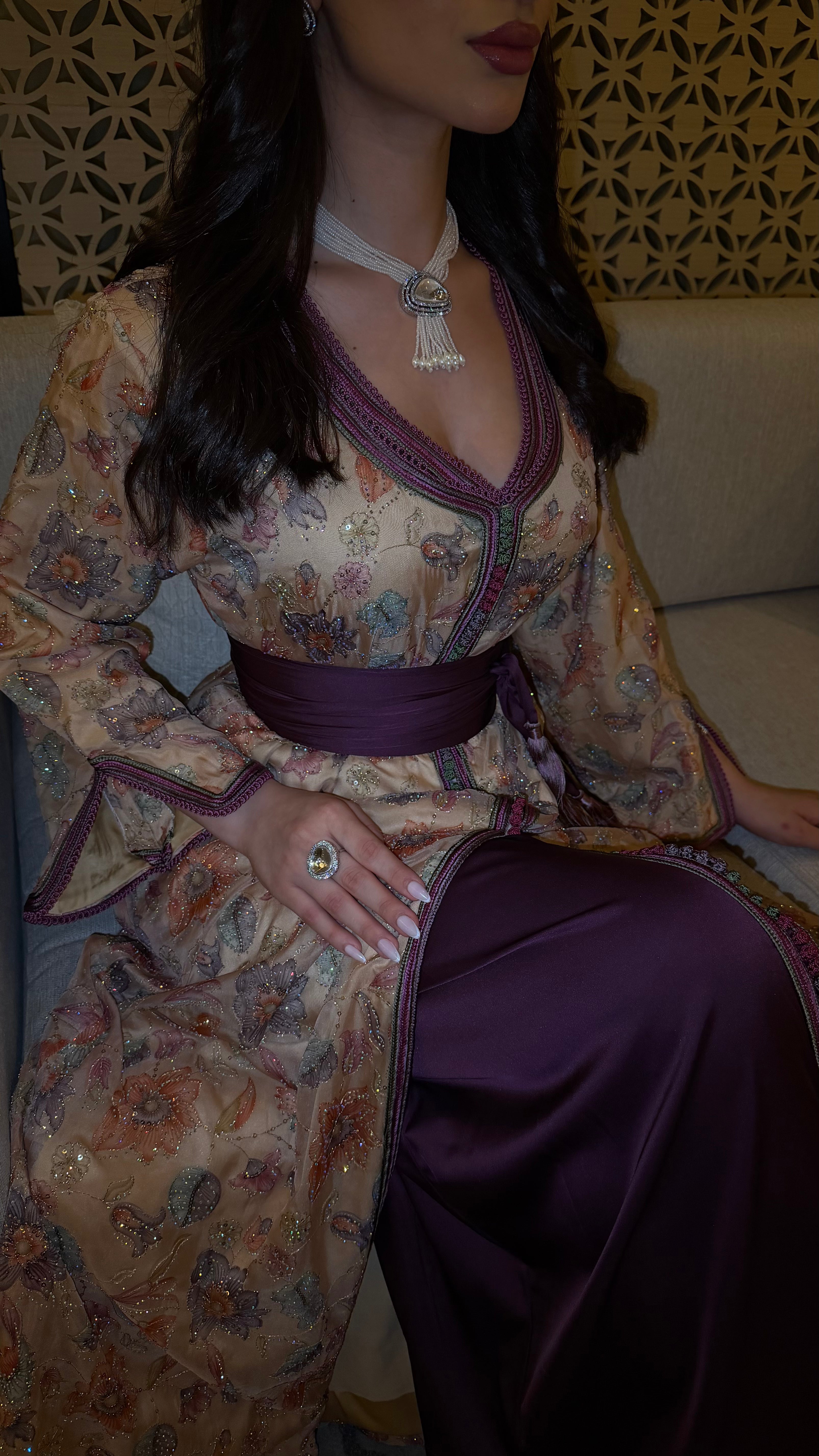 Gold Purple Caftan