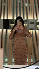 Elegant Beige Floral Maxi Dress