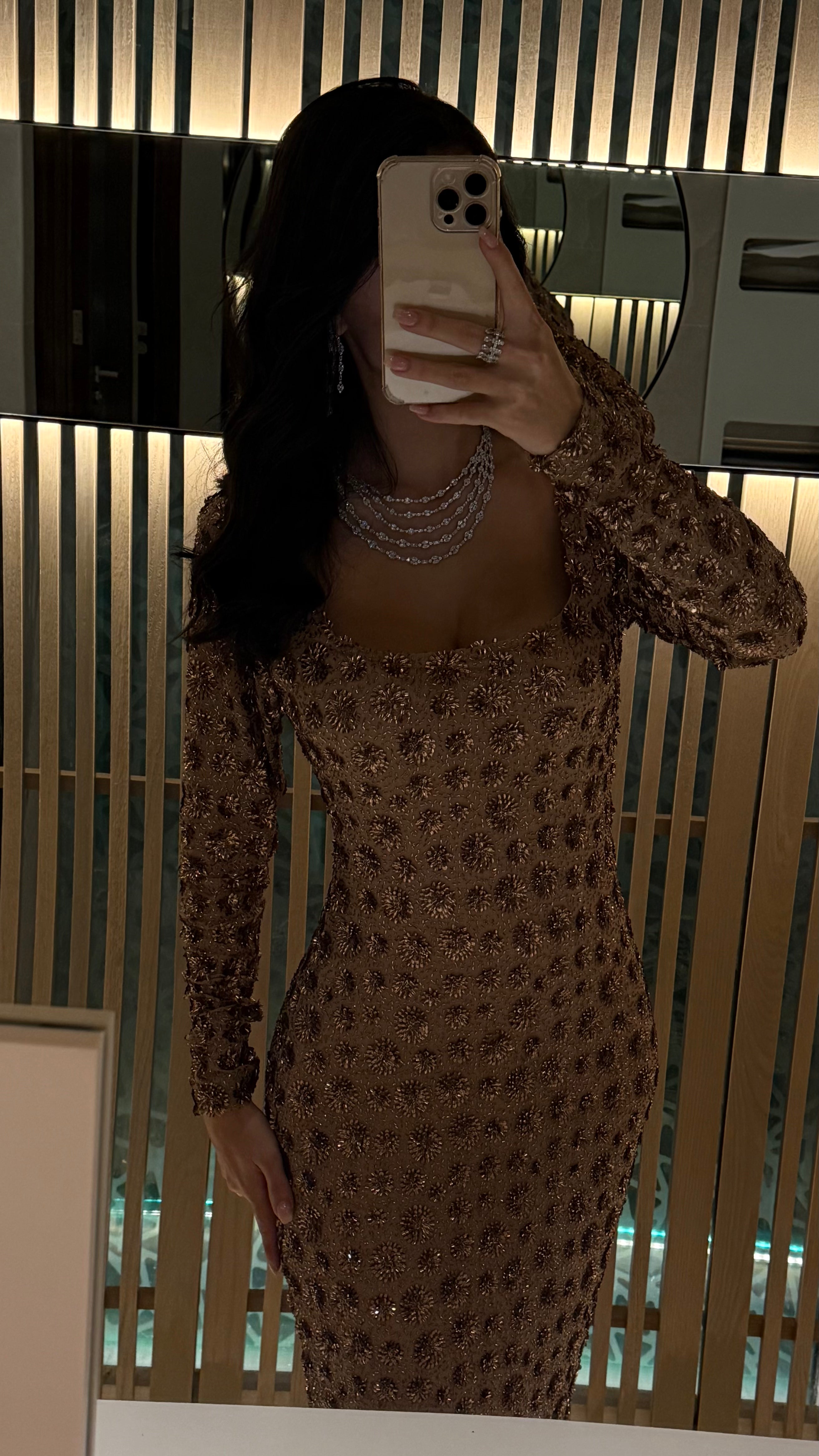 Elegant Beige Floral Maxi Dress