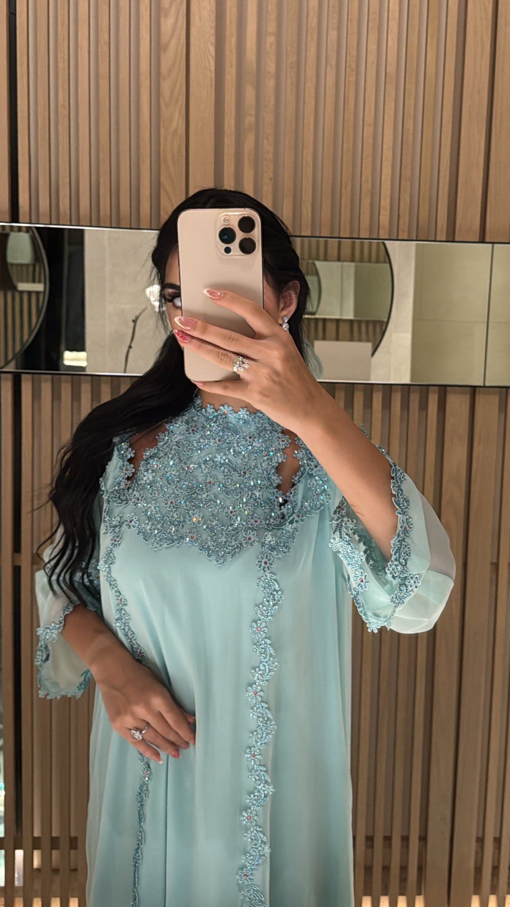 Blue Highneck Jalabiya - MMK Design