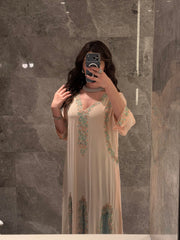 Champagne Oasis Embroidered Jalabiya