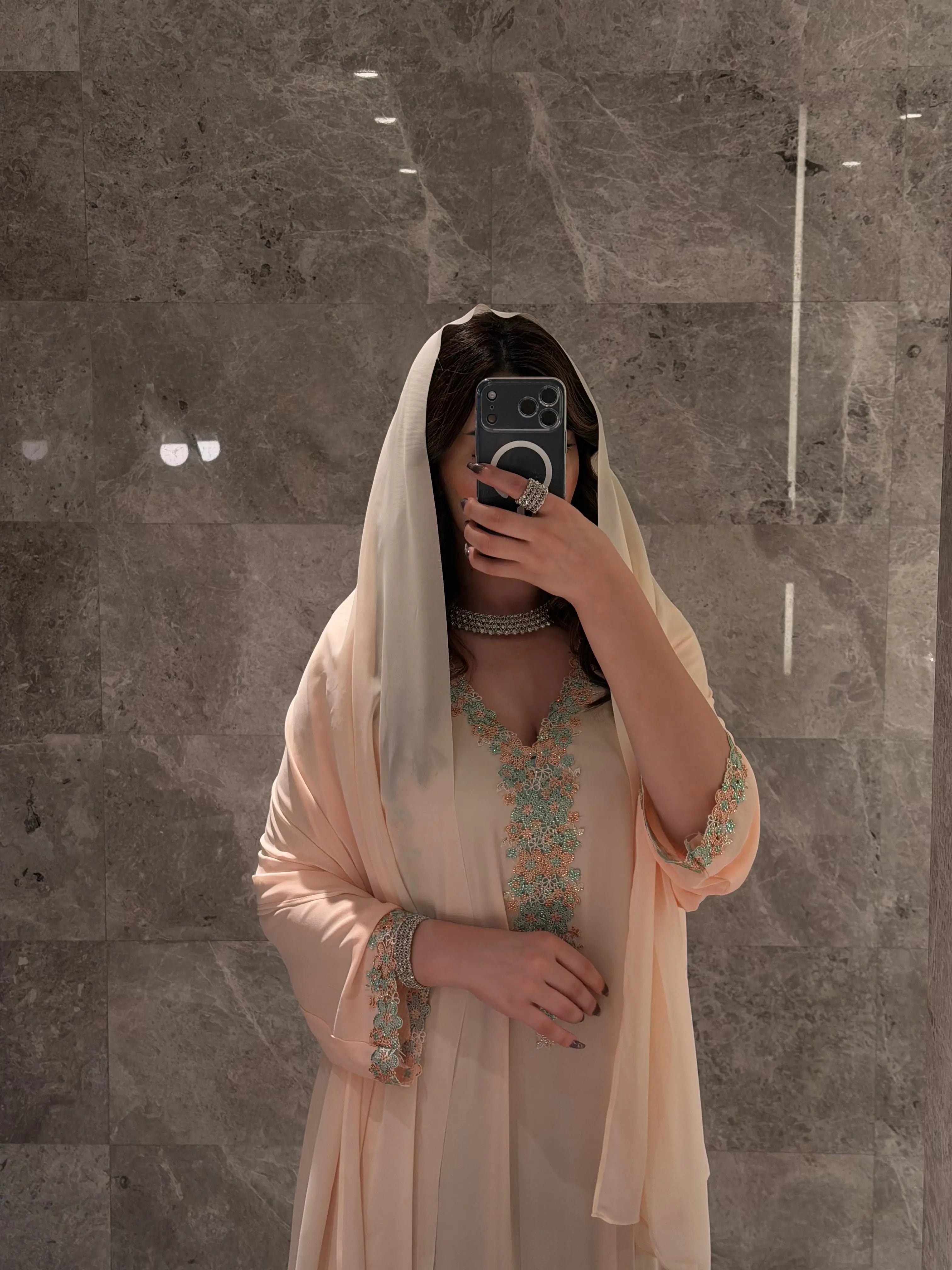 Champagne Oasis Embroidered Jalabiya