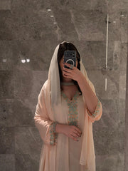 Champagne Oasis Embroidered Jalabiya