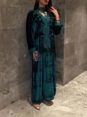 Emerald Nocturne Velvet Kurta