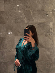 Emerald Nocturne Velvet Kurta