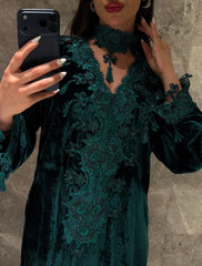 Emerald Nocturne Velvet Kurta