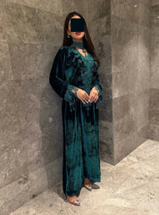 Emerald Nocturne Velvet Kurta