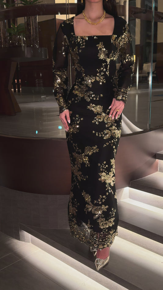 Noir Gold Enchanté Dress