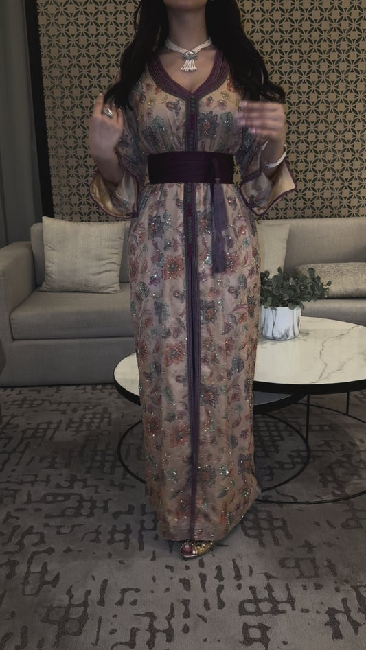 Gold Purple Caftan